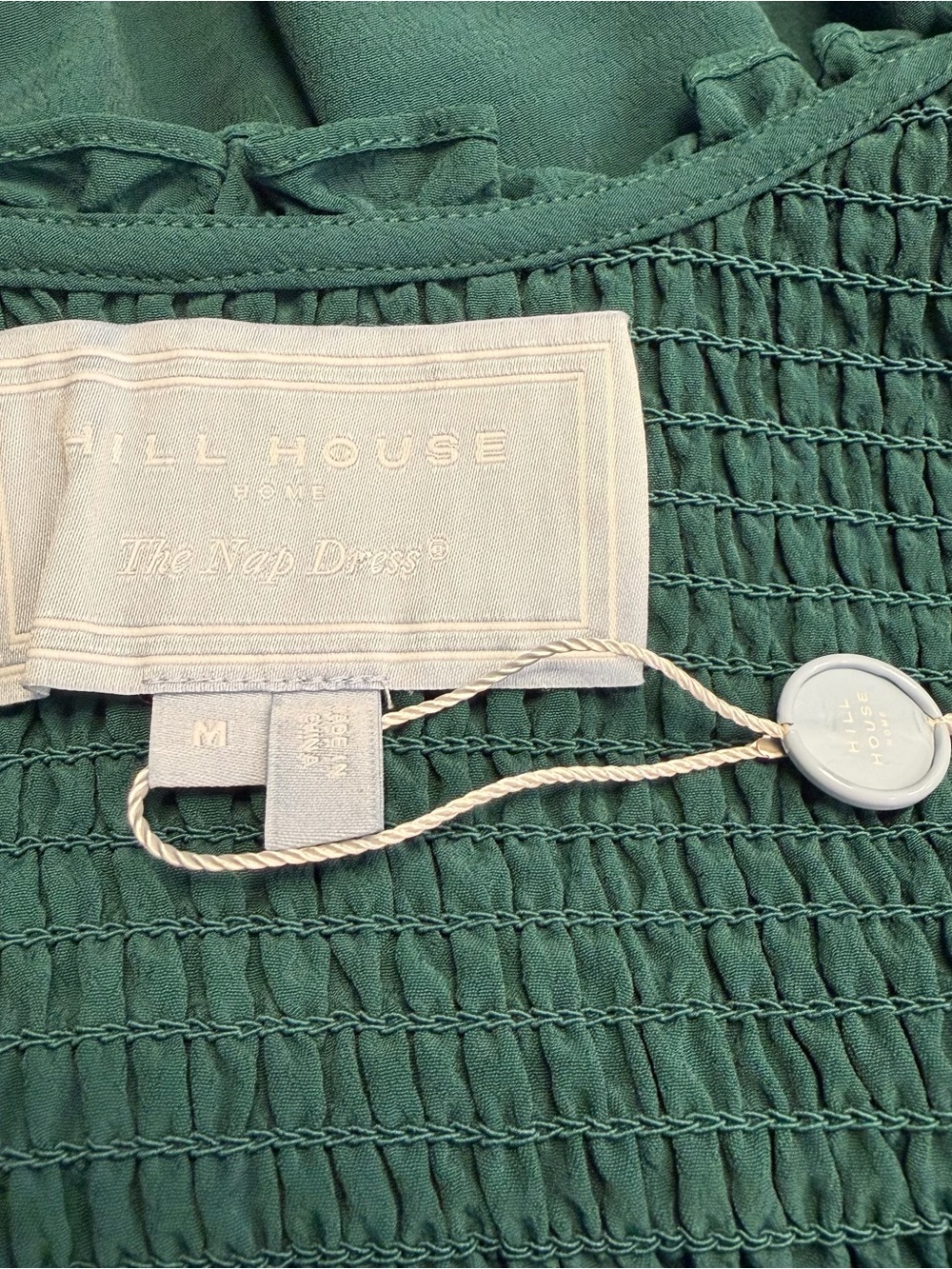 Hill House Home Louisa Nap Dress Medium NWOT Botanical Garden Green Midi Pockets - Picture 3 of 12